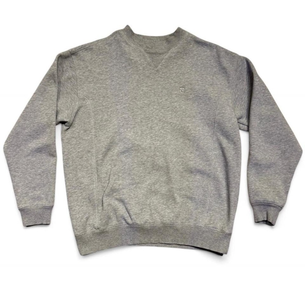 Vintage Y2K Fila Sports Atheltic Cotton Grey Pullover Sweater Crewneck M 22x26"